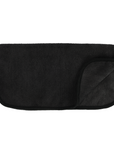 Black microfiber face cloth with plush texture and rounded edges from The Detailer Car Cleaning Set