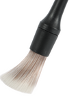 Black-handled fan brush with white-to-light-brown gradient bristles in The Detailer Car Cleaning Set