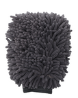 Dark gray plush fuzzy car wash mitt from The Detailer Car Cleaning Set