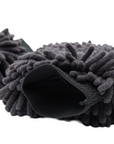 Dark gray plush microfiber detailing mitts from The Detailer Car Cleaning Set