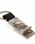 Black leather strap with silver bottle opener in Commuter Travel Set