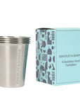 Set of four Kingsley & Harper brushed stainless steel tumblers